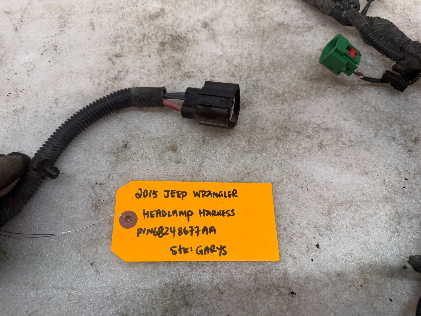 15 JEEP WRANGLER JK FRONT HEADLIGHT HEADLAMP WIRING HARNESS 68248677AA