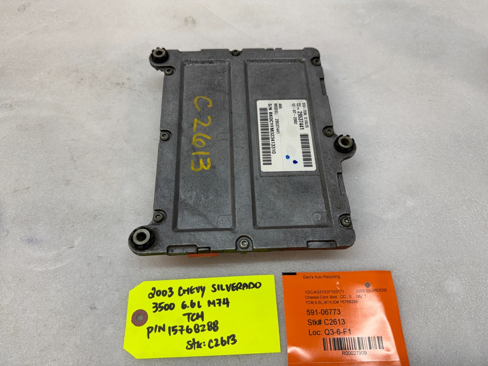 03 Chevrolet GMC SILVERADO 6.6 TCM TCU TRANSMISSION COMPUTER ALLISON 15768288