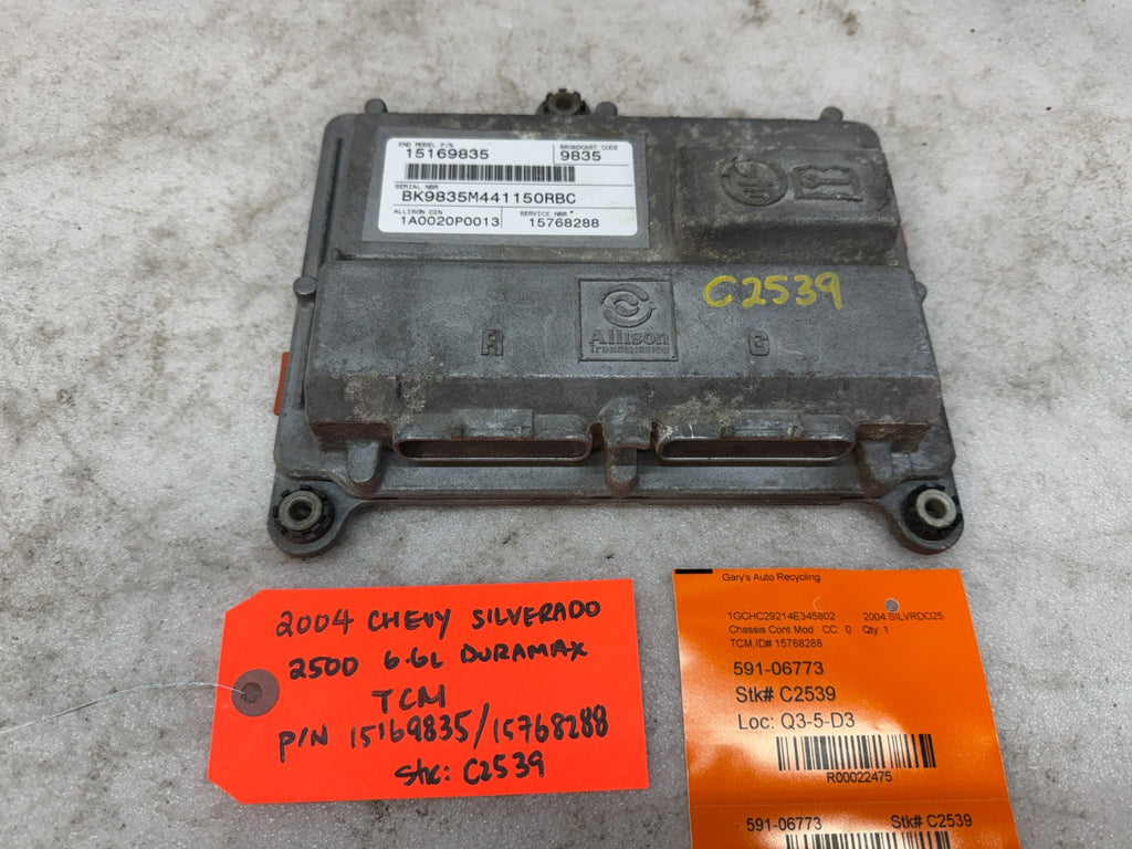 04 Chevrolet GMC SILVERADO 6.6 TCM TCU TRANSMISSION COMPUTER ALLISON 29537441