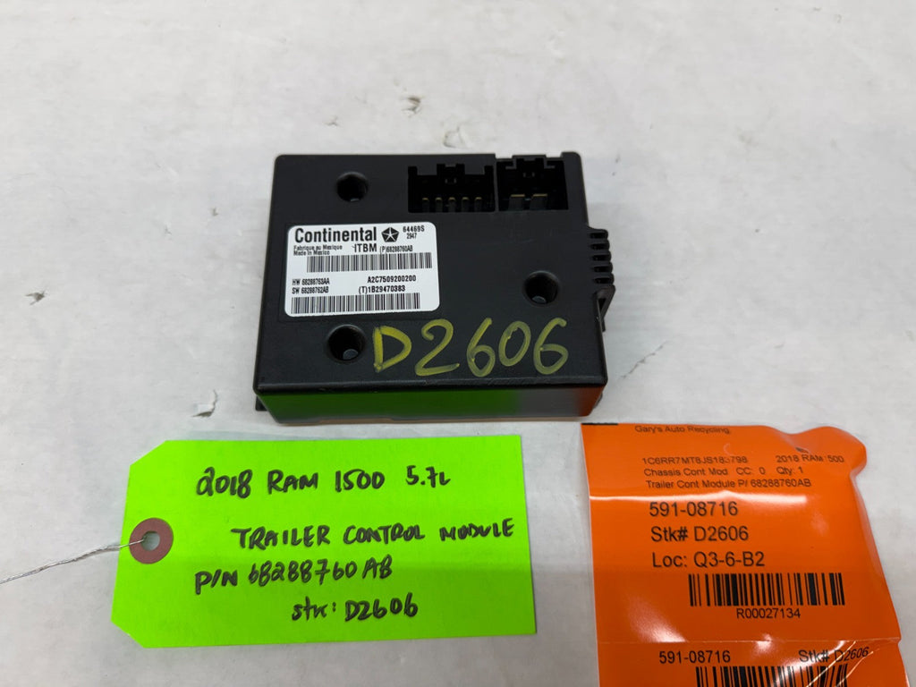13-24 DODGE RAM SPORT 1500 TRAILER BRAKE CONTROL MODULE 68288760AB 63k