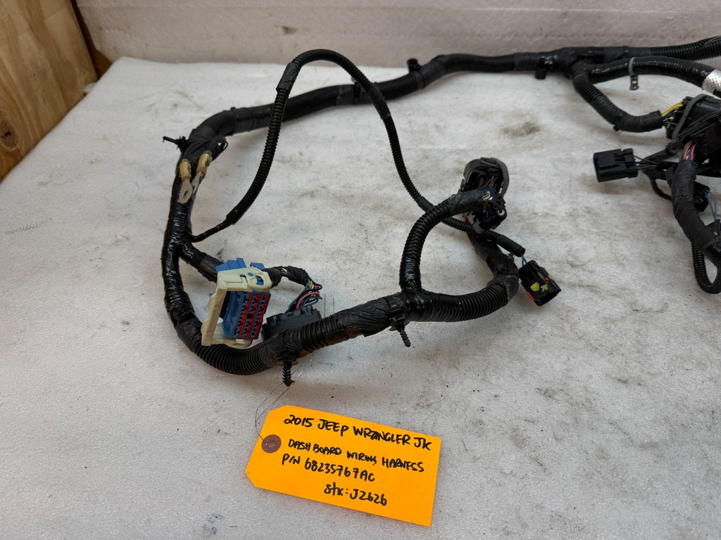 15 JEEP WRANGLER JK 3.6 DASH GAUGE WIRING HARNESS LOOM P68235767AC