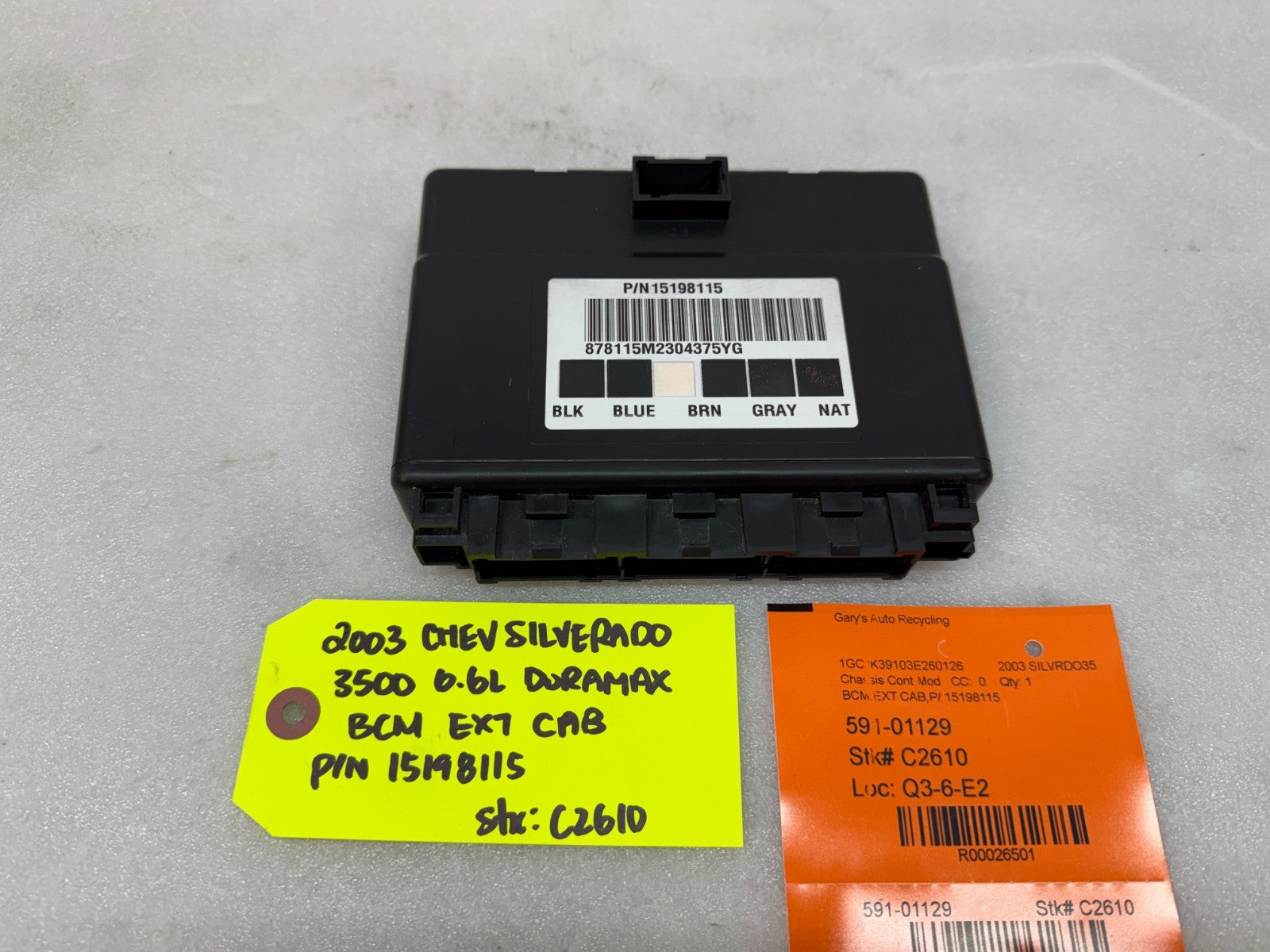 01-05 Chevrolet GMC 2500HD 3500HD 6.6 DURAMAX BODY CONTROL MODULE BCM 15198115