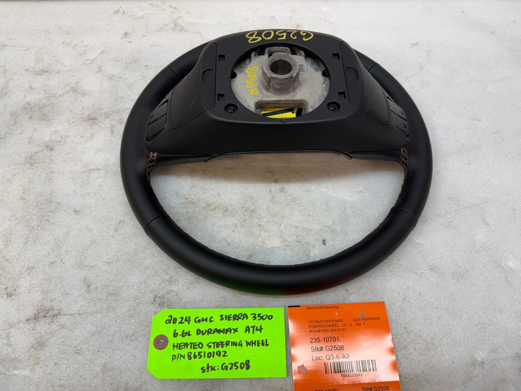 24 25 Chevrolet GMC SIERRA AT4 BLACK LEATHER HEATED STEERING WHEEL 86510192
