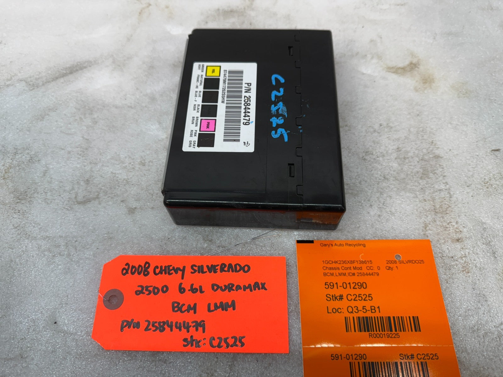 08 09 10 Chevrolet GMC DURAMAX LMM 6.6 BCM BODY CONTROL MODULE 25844479