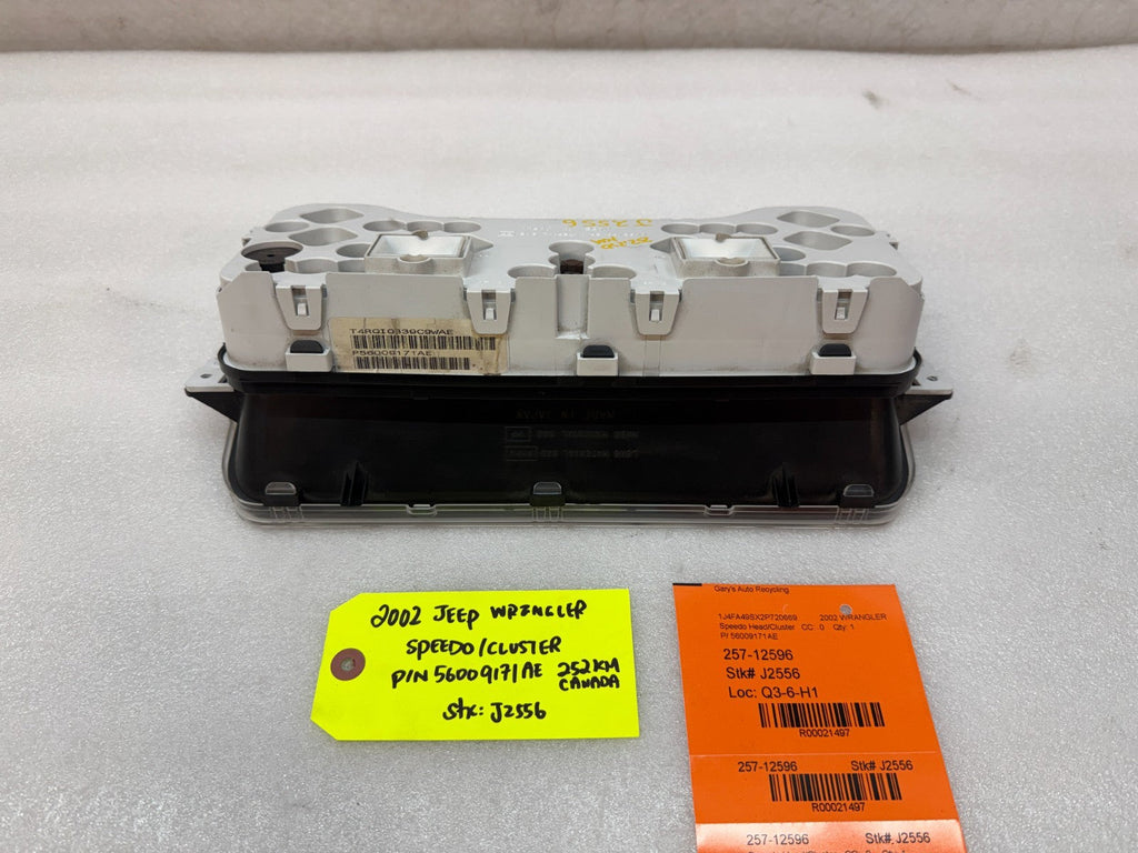 02 JEEP WRANGLER TJ OEM METRIC SPEEDOMETER GAUGE CLUSTER 56009171AE 97-00