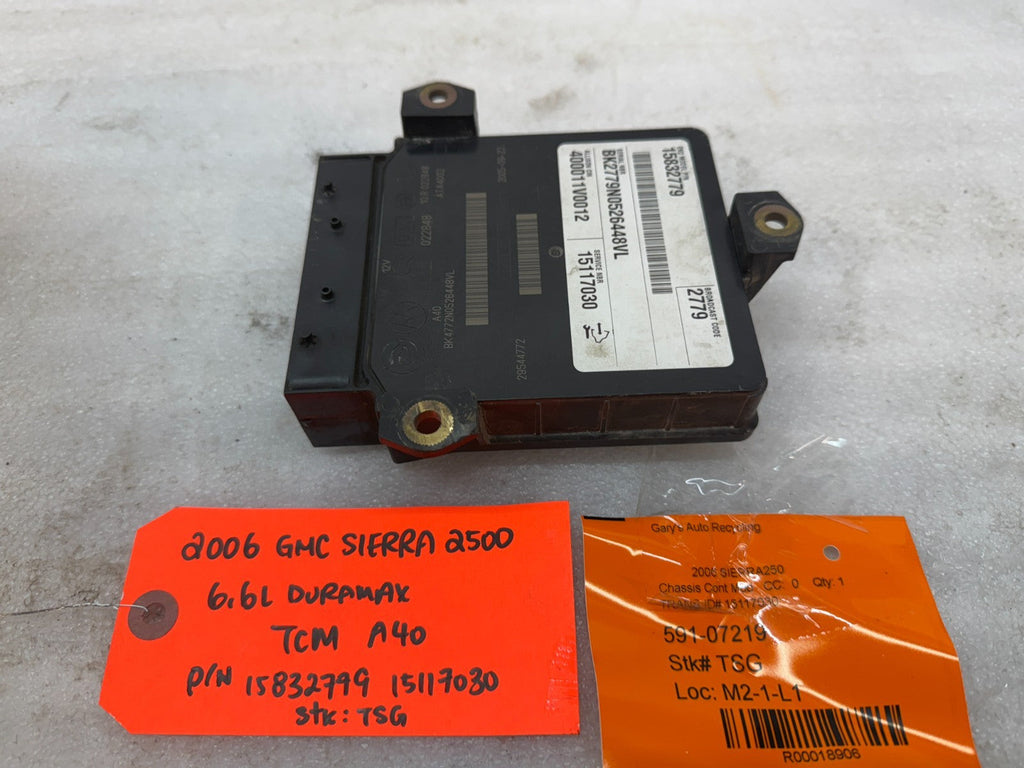 06 07 08 GMC SIERRA ALLISON A40 TRANSMISSION CONTROL MODULE TCM TCU A40 15117030