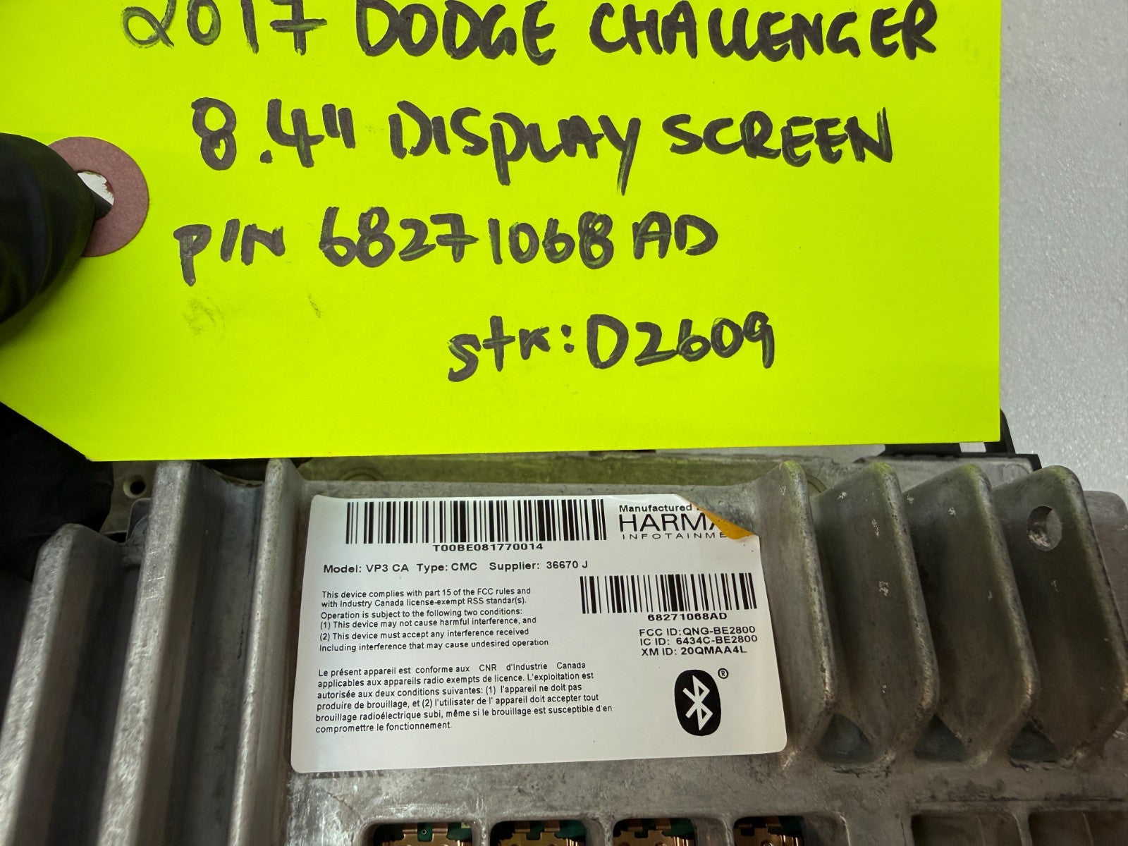 16 17 DODGE CHALLENGER CHARGER NAVIGATION RADIO SCREEN VP3 68271068AD