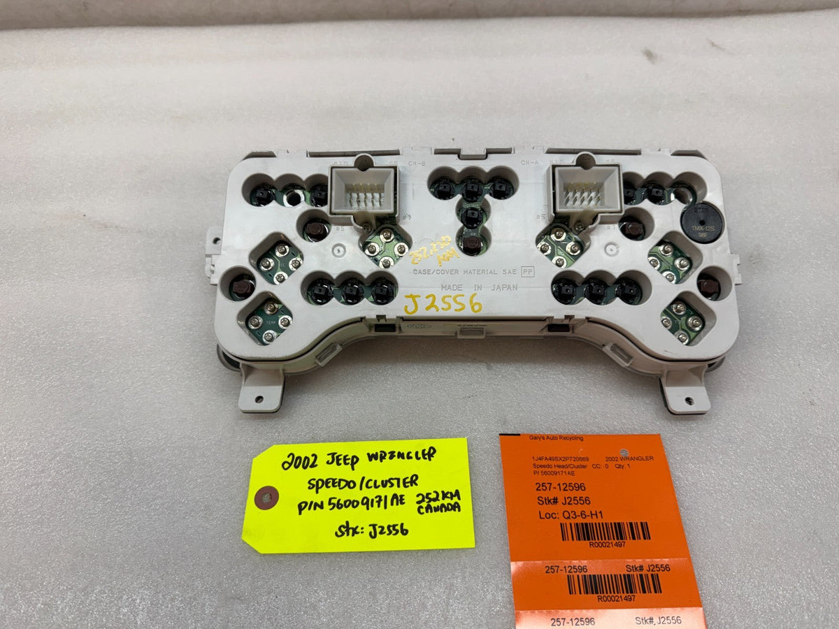 02 JEEP WRANGLER TJ OEM METRIC SPEEDOMETER GAUGE CLUSTER 56009171AE 97-00