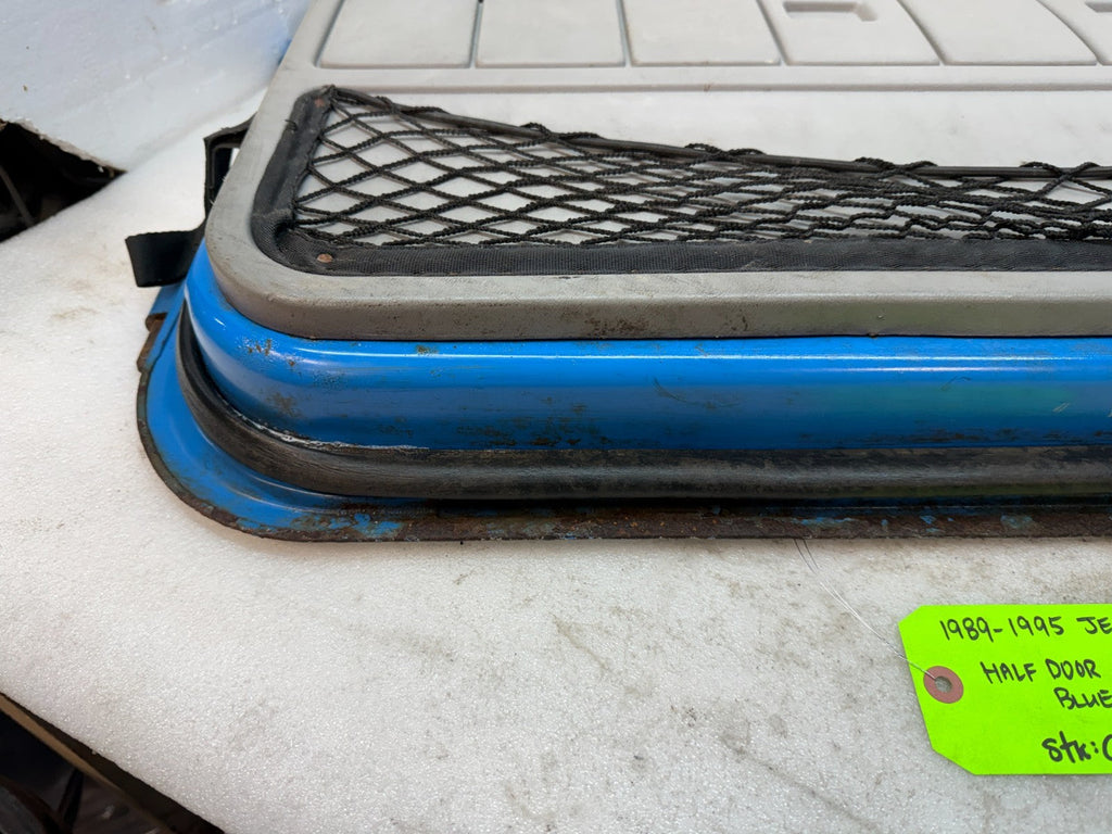 87-95 JEEP WRANGLER YJ OEM BLUE LEFT RIGHT HALF DOORS W DOOR PANELS