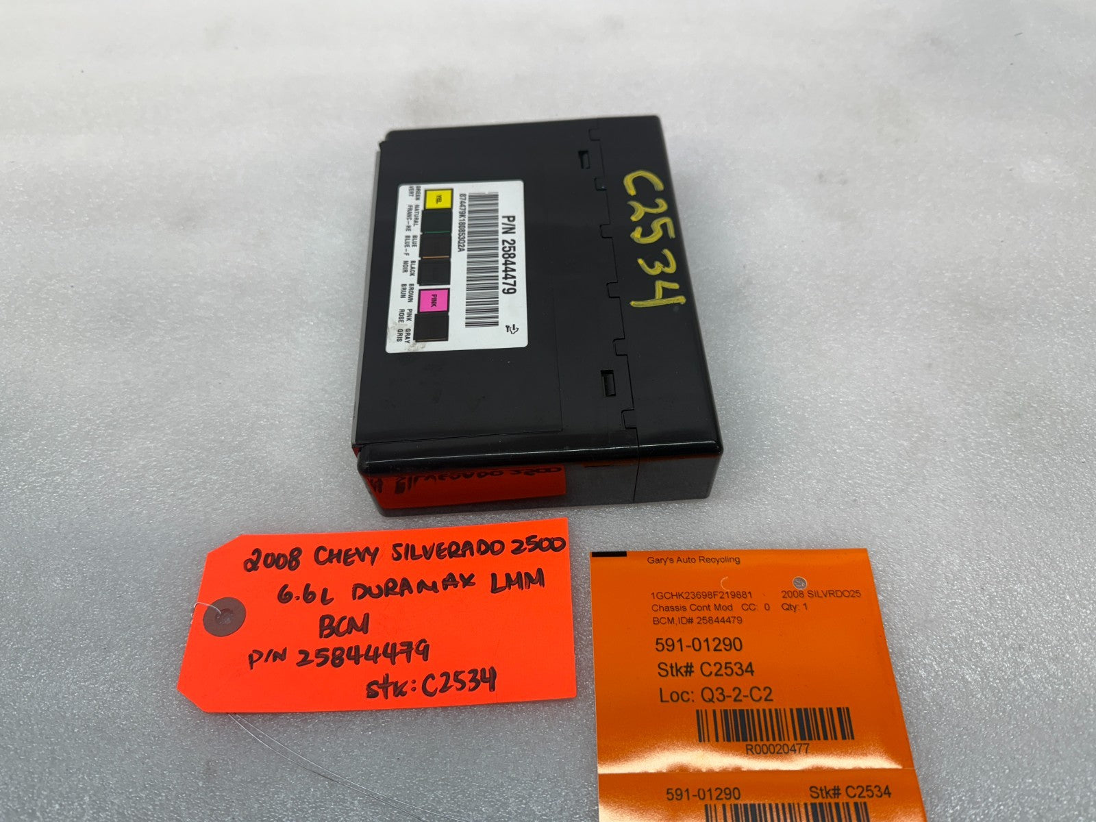 08 09 10 Chevrolet GMC DURAMAX LMM 6.6 BCM BODY CONTROL MODULE 25844479