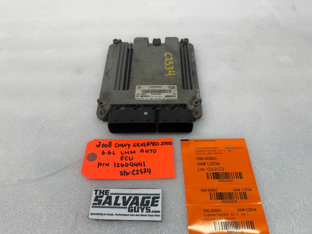 08 09 10 Chevrolet GMC 2500HD DURAMAX 6.6 LMM ECM ECU ENGINE COMPUTER 12609441