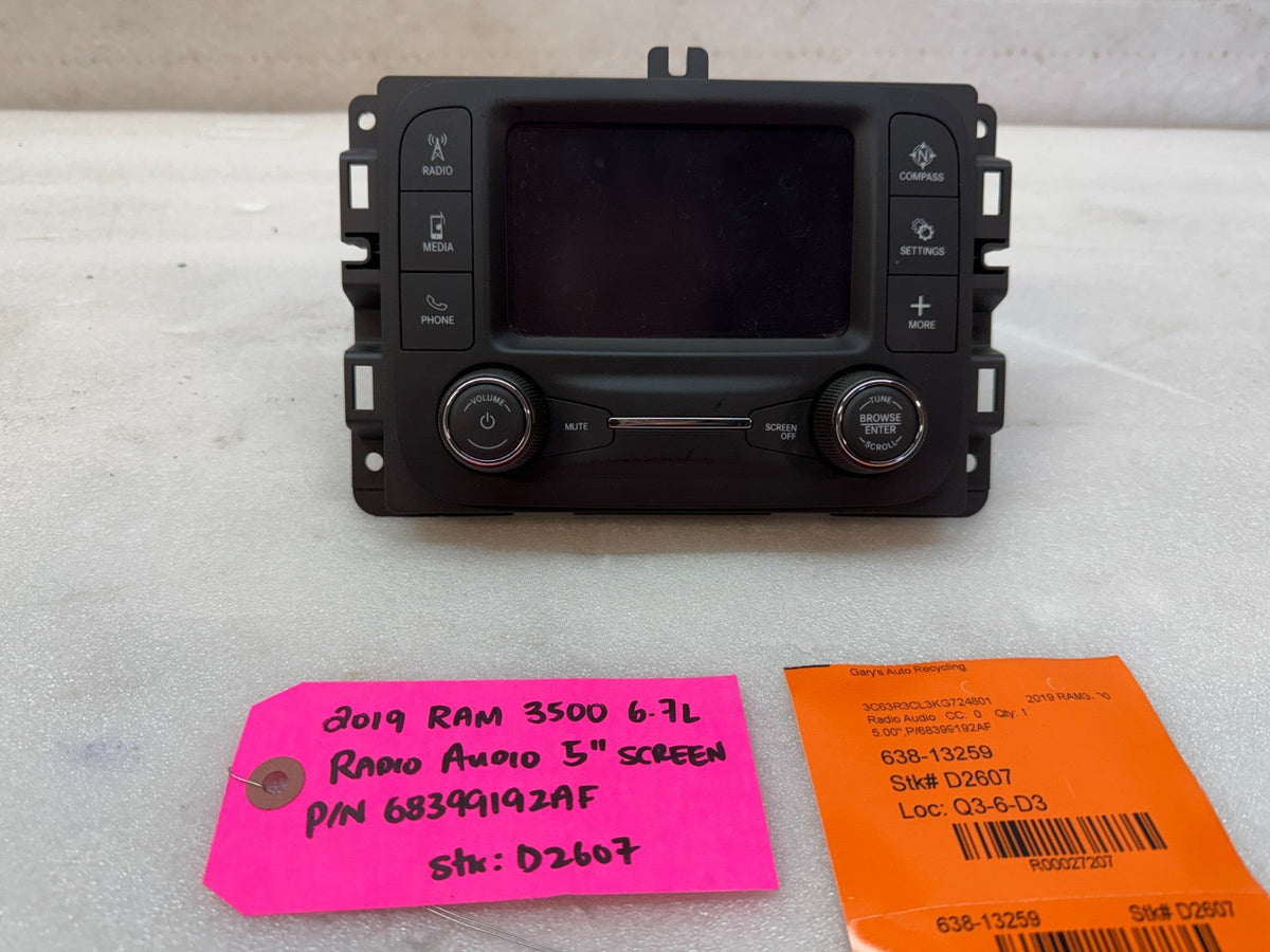 19 20 21 RAM 2500 3500 OEM 5" TOUCHSCREEN RADIO DISPLAY SCREEN 68399192AF