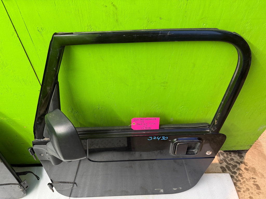 06 JEEP WRANGLER TJ LJ OEM FULL HARD DOORS COMPLETE KEY MIRRORS BLACK 97-06