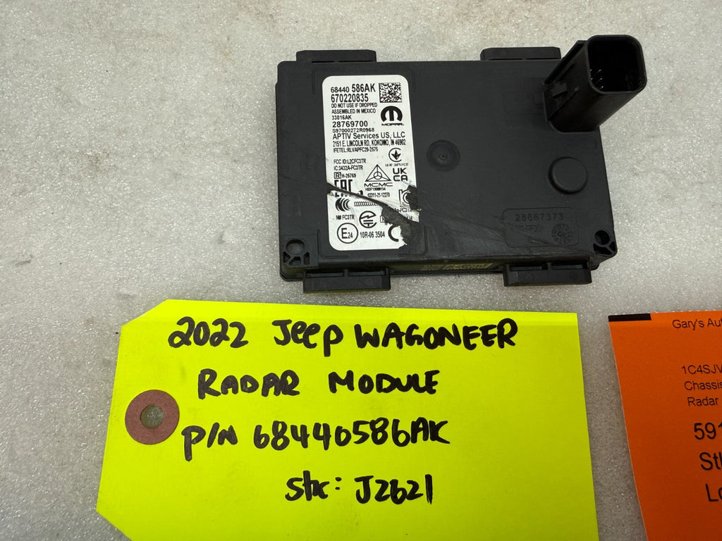 21-25 Jeep Wagoneer Grand Cherokee Front Radar Sensor Module 68440586AK 24K