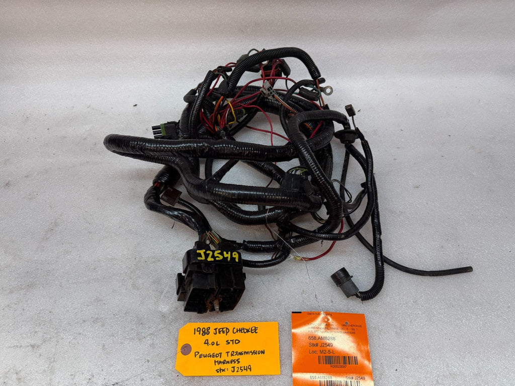 87-90 JEEP CHEROKEE XJ 4.0  UNDERHOOD 5 SP TRANSMISSION BODY WIRING HARNESS LOOM