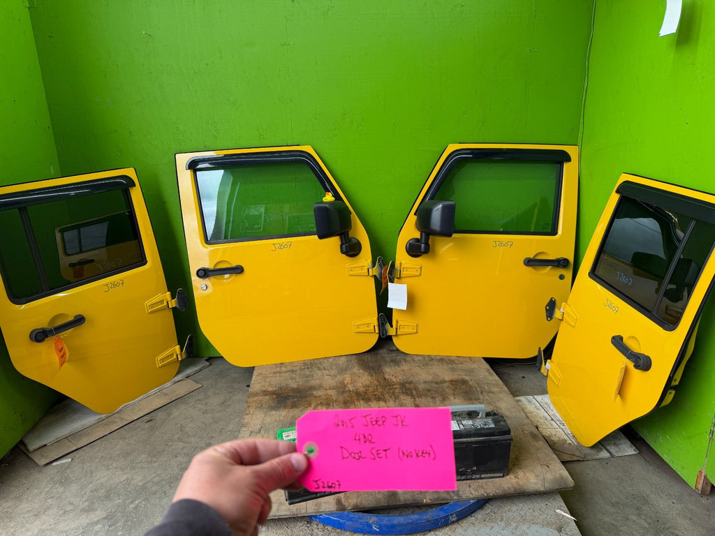 07-18 JEEP WRANGLER JK OEM FULL HARD DOORS YELLOW WITH DOOR PANELS MIRRORS