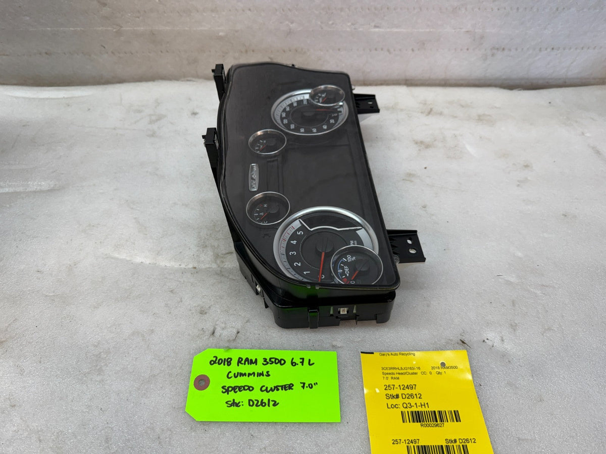 15-18 DODGE RAM 2500 3500 6.7 DIESEL GAUGE CLUSTER SPEEDOMETER 7" EVIC SCREEN