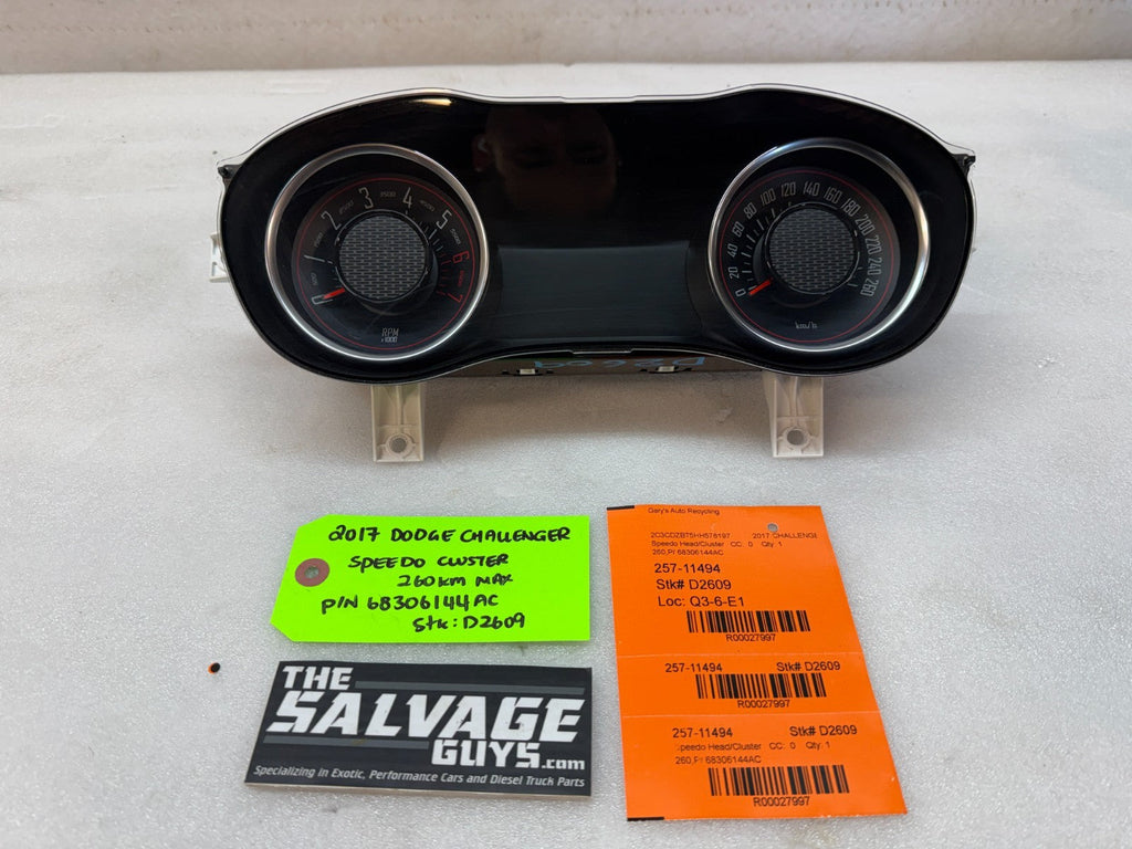 17 DODGE CHALLENGER R/T OEM METRIC SPEEDOMETER GAUGE CLUSTER 68306144AC 15-23