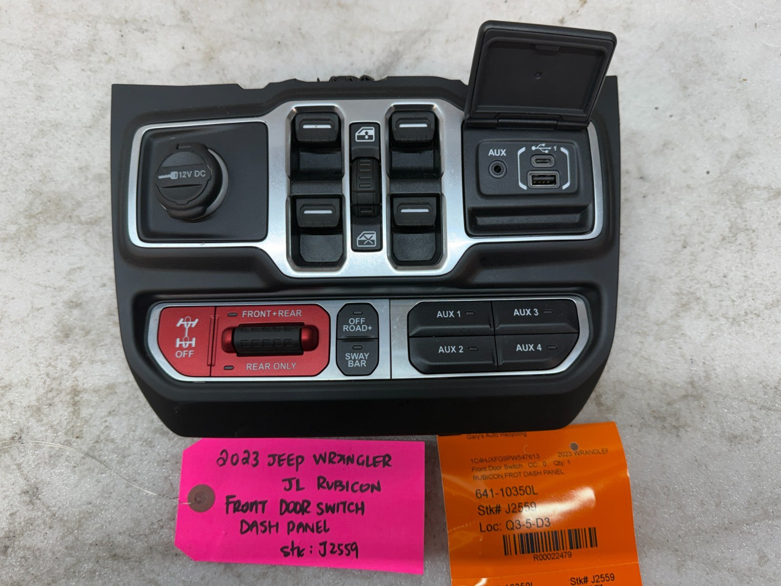 18-24 JEEP WRANGLER RUBICON JL JT DASH WINDOW AUXILIARY LOCKER SWITCH PANEL