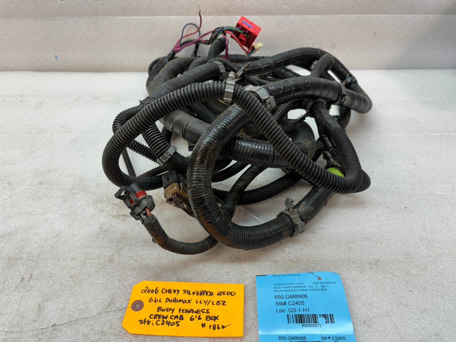 06 07 Chevrolet GMC 2500HD 3500 4wd CREW CAB SHORT BOX CHASSIS WIRING HARNESS