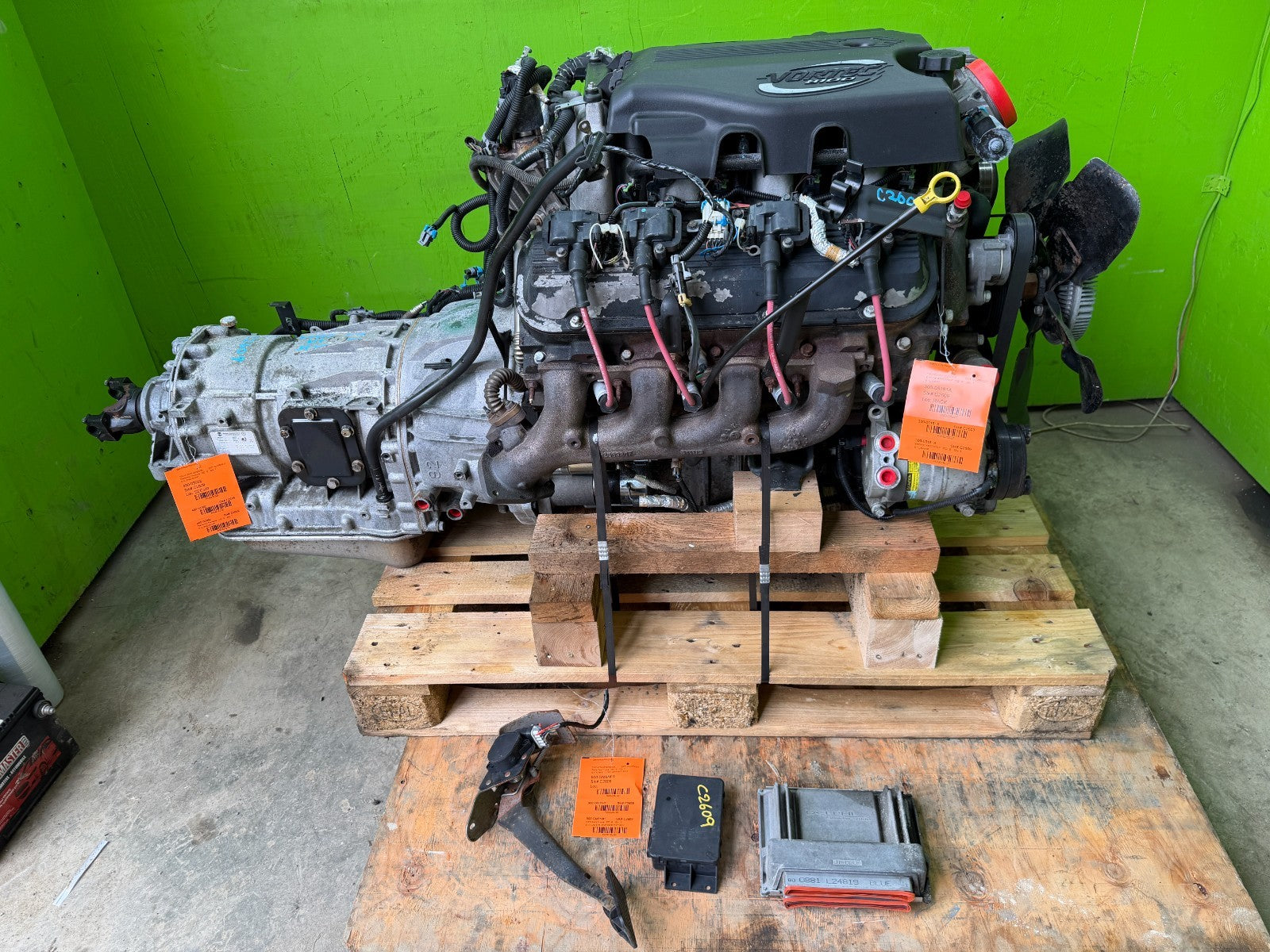 01-03 CHEVROLET GMC 8.1 VORTEC ALLISON 2WD ENGINE TRANSMISSION COMPLETE SWAP