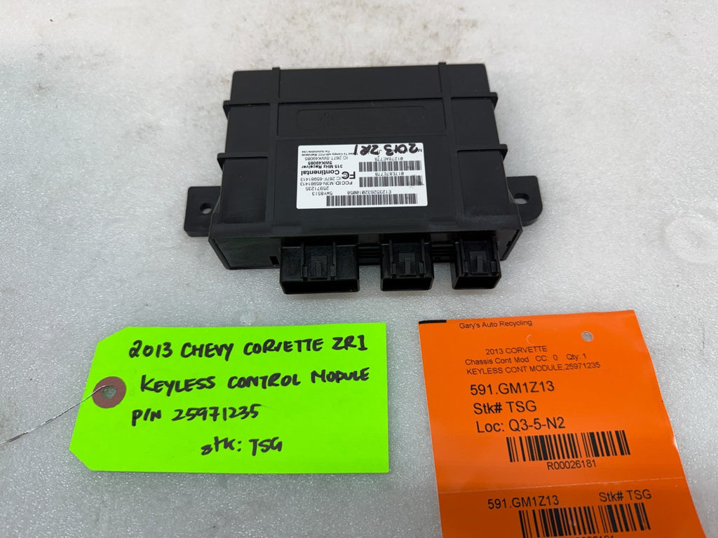 10-13 CHEVROLET CORVETTE C6 OEM ZR1 KEYLESS ENTRY CONTROL MODULE 25971235