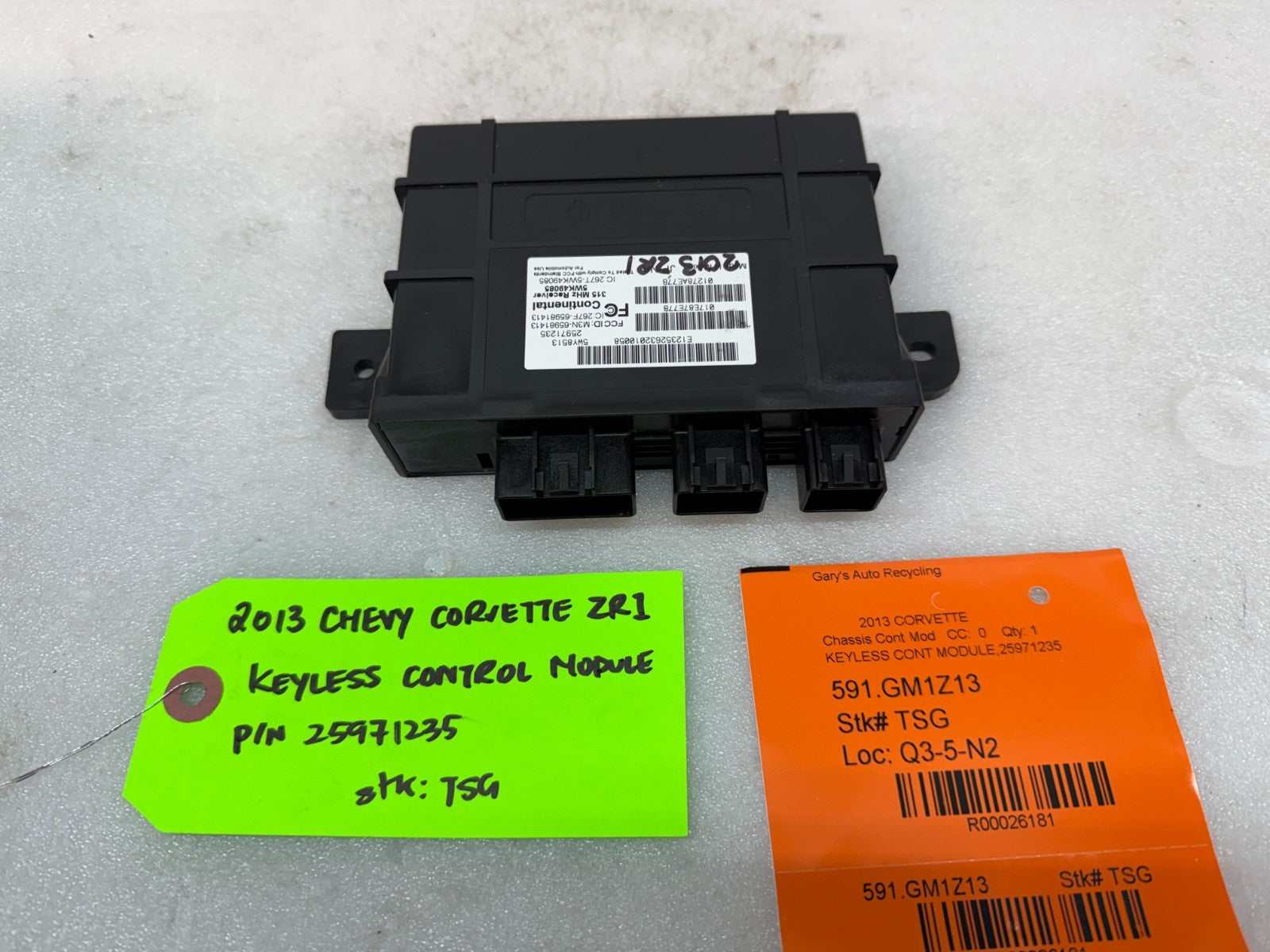 10-13 CHEVROLET CORVETTE C6 OEM ZR1 KEYLESS ENTRY CONTROL MODULE 25971235