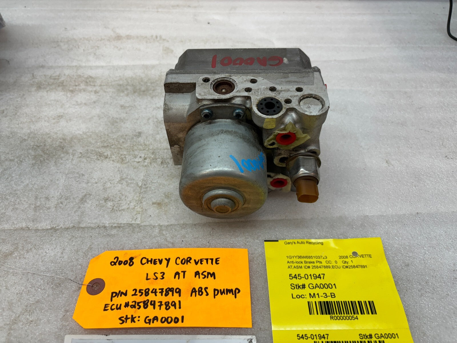 08 CHEVROLET CORVETTE C6 OEM ABS ANTI LOCK BRAKE PUMP MODULE 25847891 24K