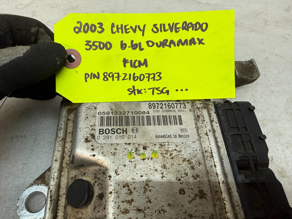 03 Chevrolet GMC LB7 6.6 DURAMAX FICM FUEL INJECTION CONTROL MODULE 8972160773