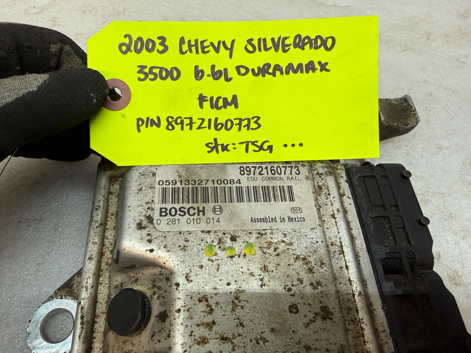 03 Chevrolet GMC LB7 6.6 DURAMAX FICM FUEL INJECTION CONTROL MODULE 8972160773
