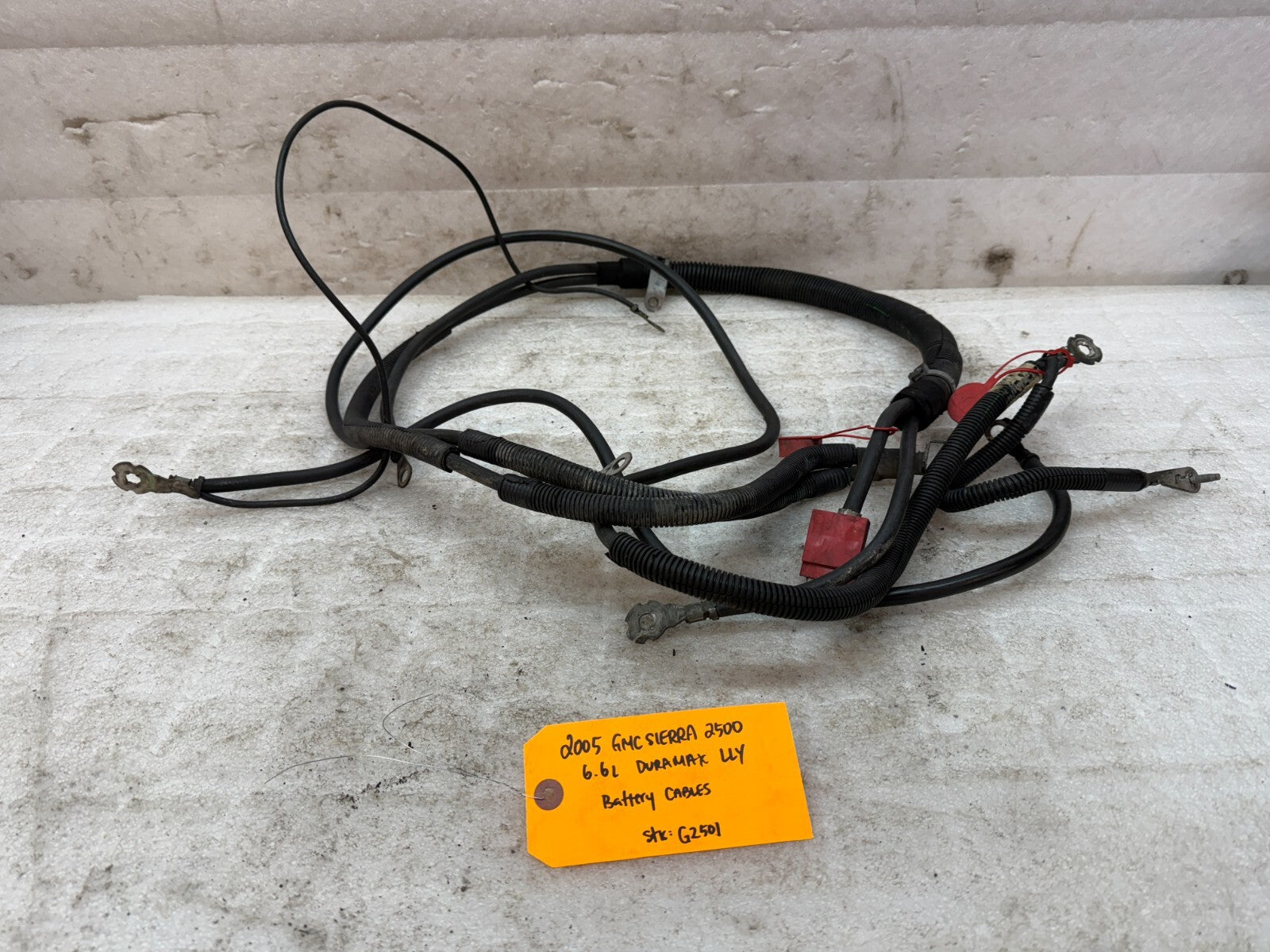 04 05 GMC CHEVROLET SILVERADO 2500HD 3500HD 6.6 LLY OEM BATTERY CABLES