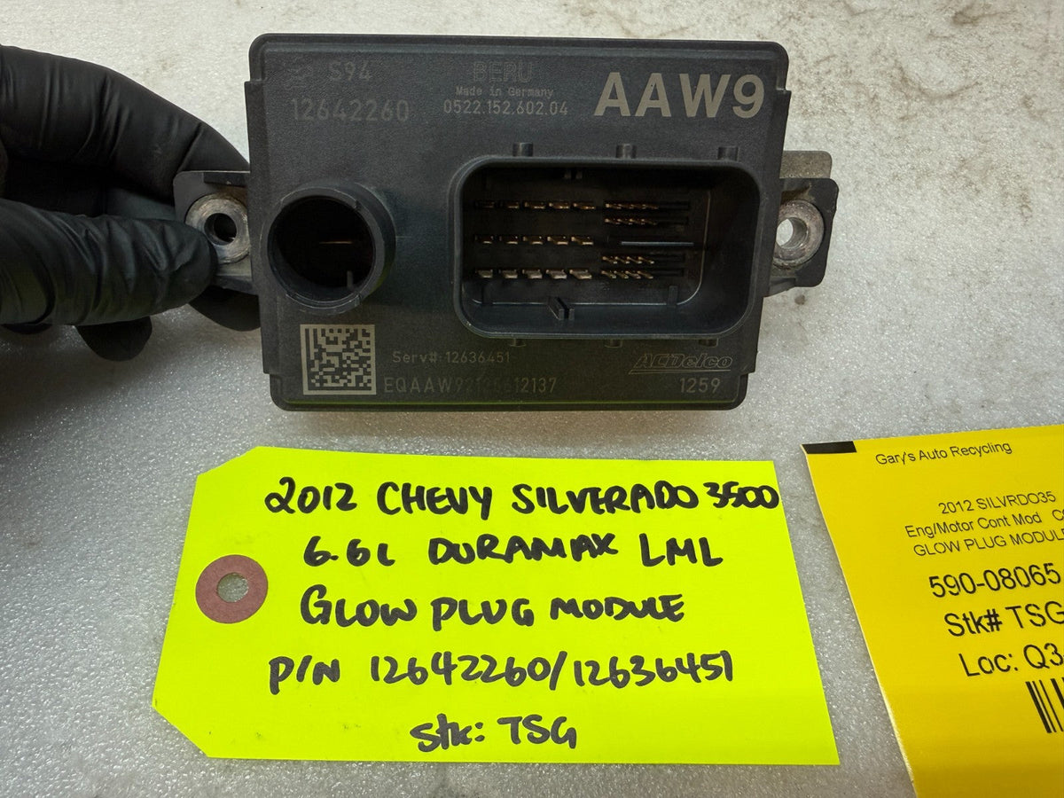 11-14 GMC CHEVROLET SILVERADO 3500HD 6.6 LML OEM GPM GLOW PLUG MODULE 12654071