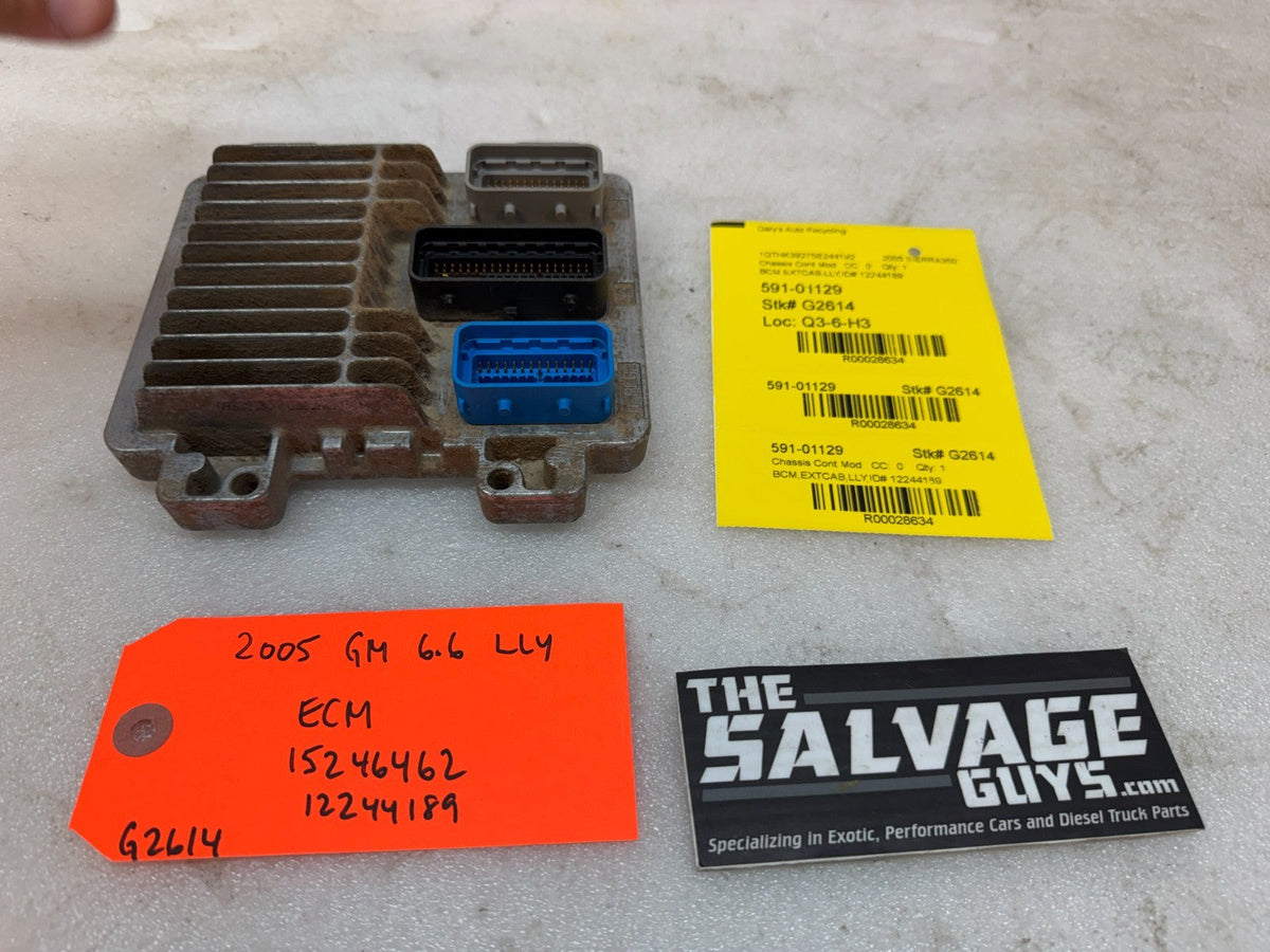 04 05 GMC CHEVROLET SILVERADO 2500HD 3500HD 6.6 LLY ENGINE ECU ECM 12244189