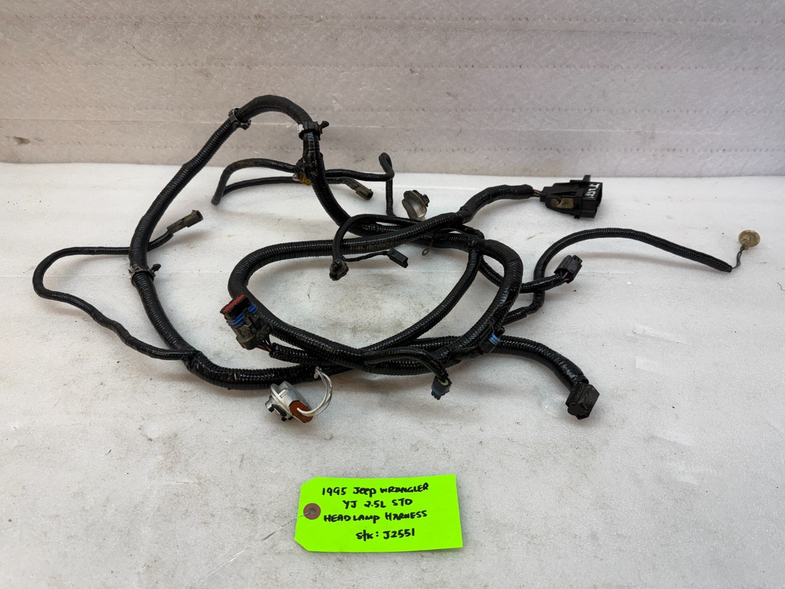 95 JEEP WRANGLER YJ HEADLIGHT HEAD LAMP WIRING HARNESS LOOM