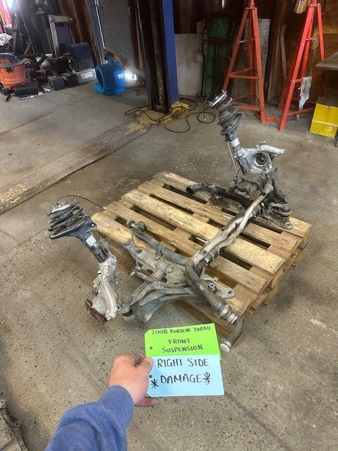 07-09 PORSCHE 997TT 997 TURBO LEFT FRONT SUSPENSION KNUCKLE KNEE SHOCK 13K!