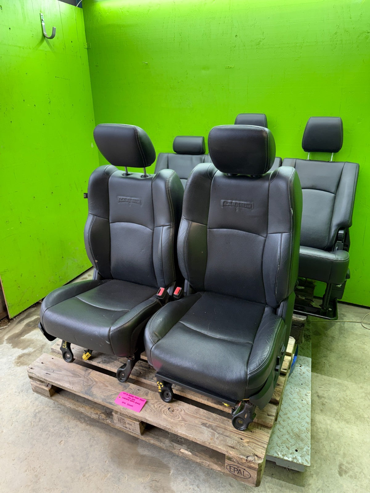 13-18 DODGE RAM 2500 3500 LARAMIE FRONT REAR HEATED VENTED BLACK LEATHER SEATS
