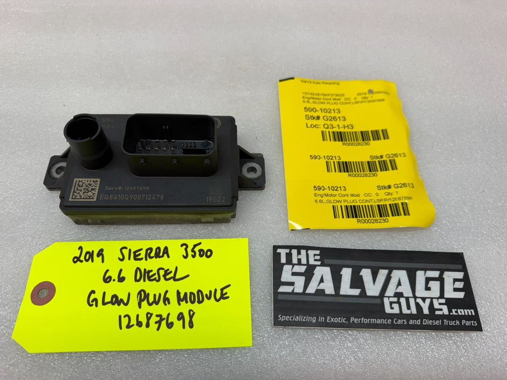 19 CHEVROLET GMC SIERRA SILVERADO 6.6 2500 GPM GLOW PLUG CONTROL MODULE 12687698