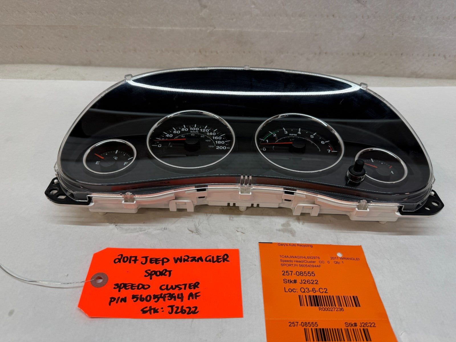17 JEEP WRANGLER JK 3.6 METRIC SPEEDOMETER GAUGE CLUSTER 56054394AF 12-18