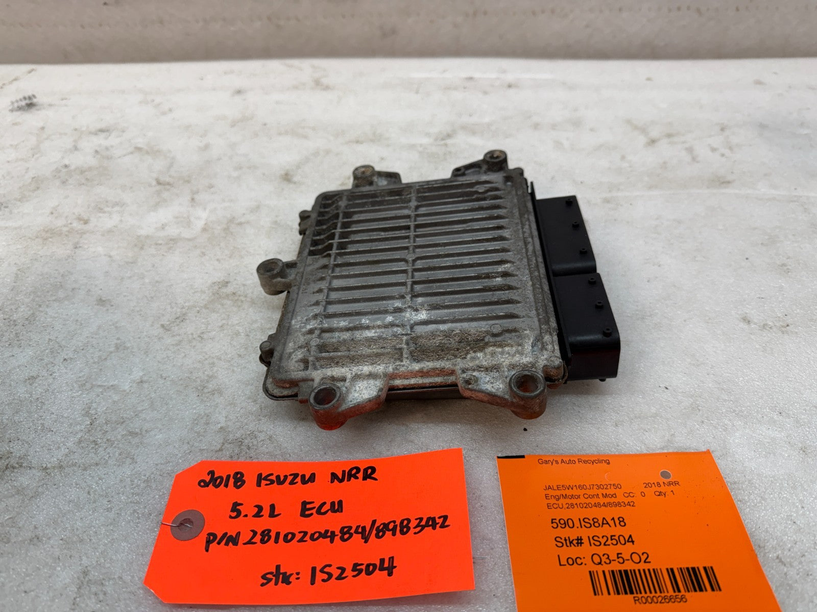 18 ISUZU NRR NPR NQR 5.2 ENGINE COMPUTER CONTROL MODULE ECM ECU 281020484
