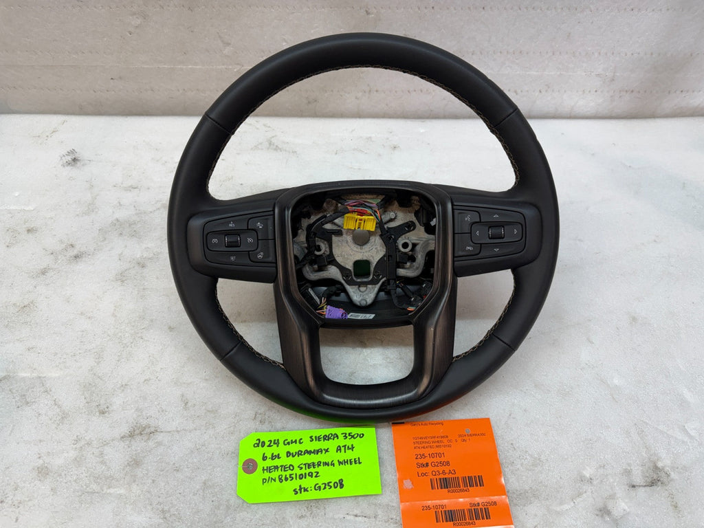 24 25 Chevrolet GMC SIERRA AT4 BLACK LEATHER HEATED STEERING WHEEL 86510192