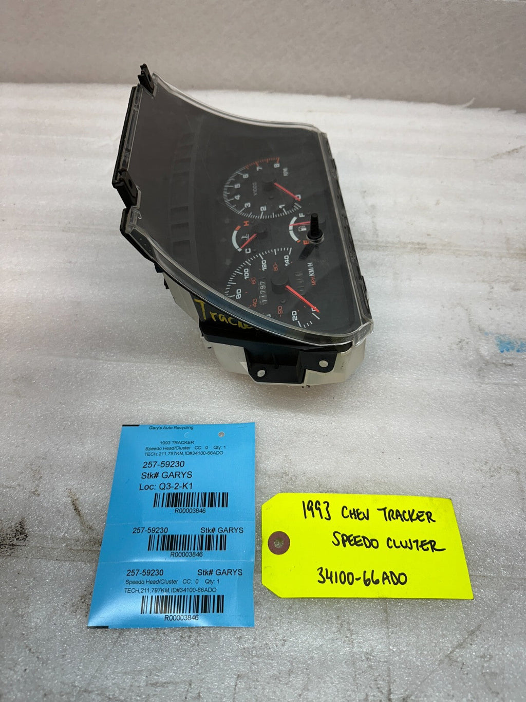 89-95 CHEVROLET TRACKER SUZUKI SIDEKICK METRIC SPEEDOMETER GAUGE CLUSTER