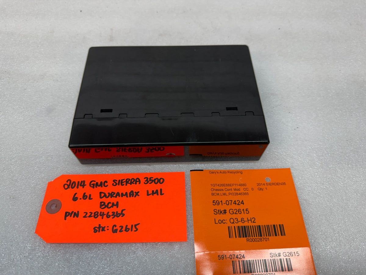 11-14 Chevrolet GMC 2500HD DURAMAX 6.6 LML BCM BODY CONTROL MODULE 22846365