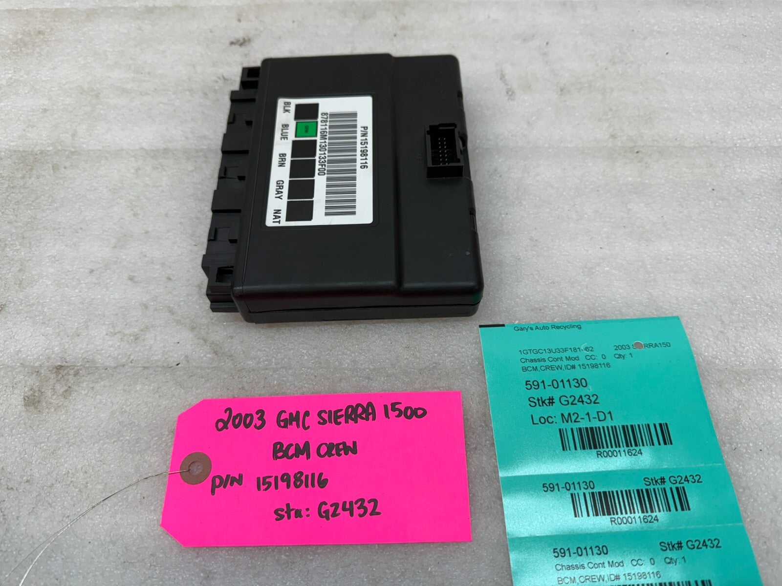03 04 Chevrolet GMC 1500 2500 DURAMAX  BODY CONTROL MODULE BCM 15198116
