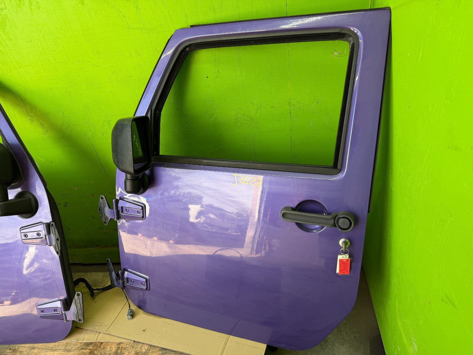07-18 JEEP WRANGLER JK OEM FULL HARD DOORS PURPLE PHG W/ DOOR PANELS MIRROR KEY