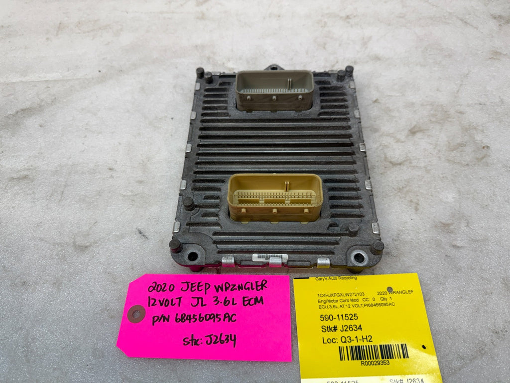 20 JEEP WRANGLER JL JT 3.6 ENGINE COMPUTER ECU ECM P68456095AC 18-23