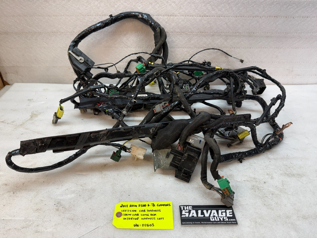 11 DODGE RAM 2500 3500 6.7 LEFT SIDE INTERIOR CREW LONG WIRING HARNESS 4x4 AUTO