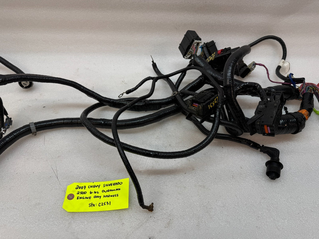 06 07 GMC CHEVROLET 2500HD DURAMAX 6.6 LBZ ENGINE BAY MOTOR WIRING HARNESS LOOM