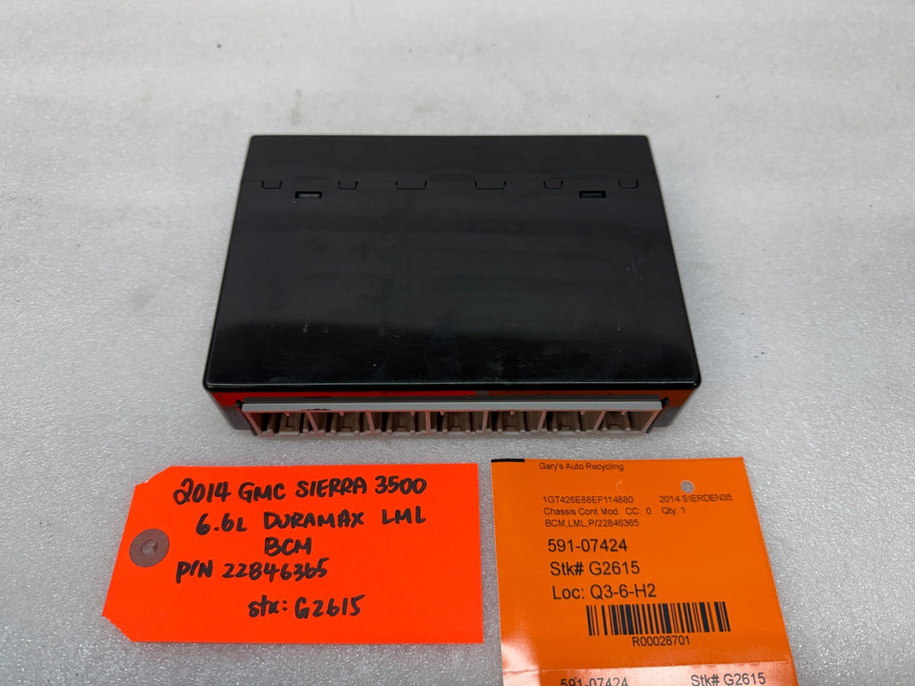 11-14 Chevrolet GMC 2500HD DURAMAX 6.6 LML BCM BODY CONTROL MODULE 22846365