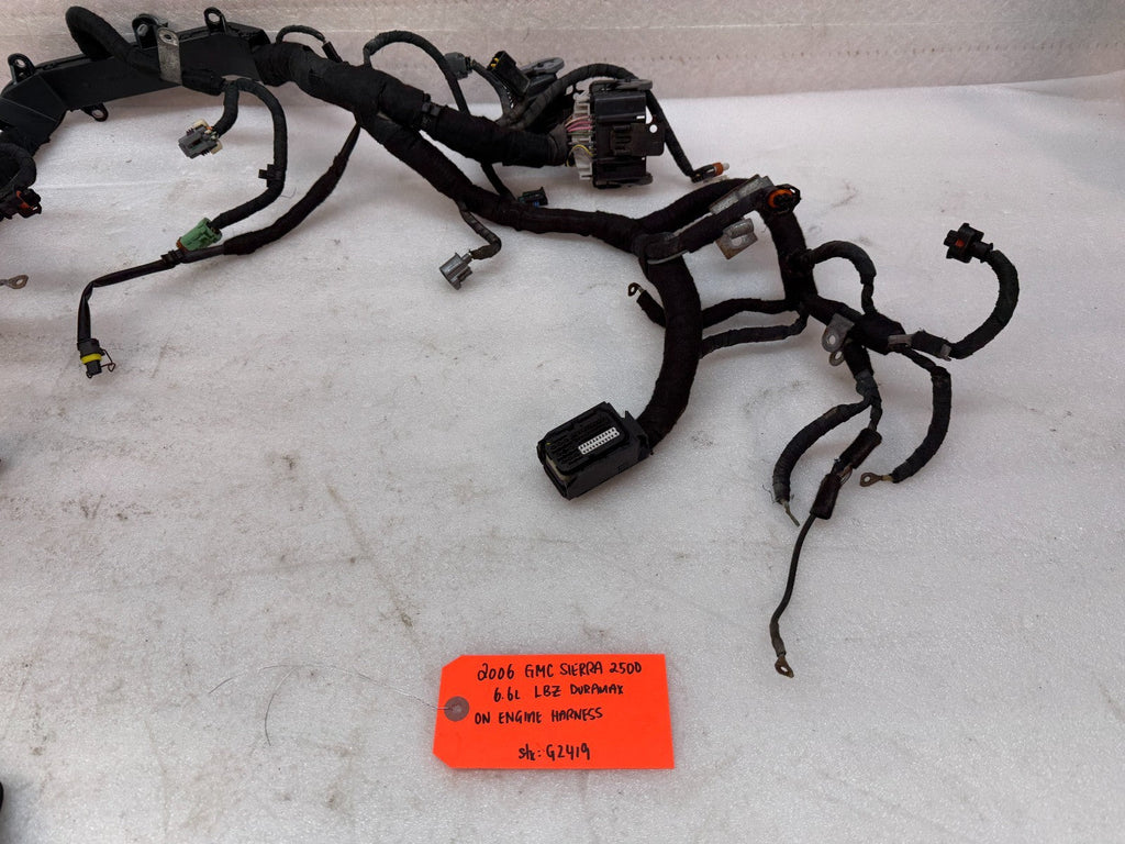06 07 GMC CHEVROLET 2500HD DURAMAX 6.6 LBZ ENGINE MOTOR WIRING HARNESS LOOM