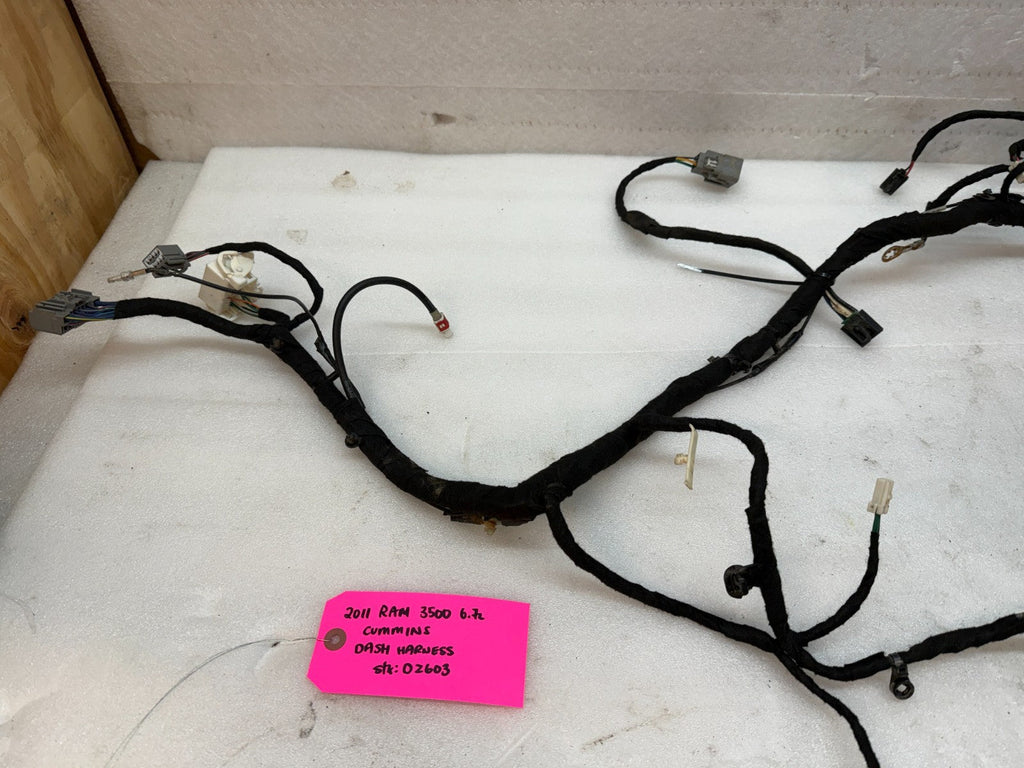 11 DODGE RAM 2500 3500 6.7 INSTRUMENT DASH GAUGE CLUSTER WIRING HARNESS 4x4 AUTO